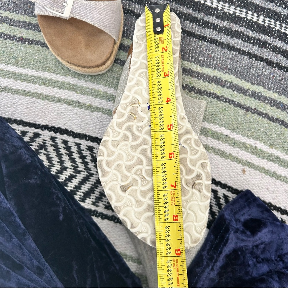 Papillio wedge slide sandals canvas gray upper with buckle size 36 - Picture 8 of 10